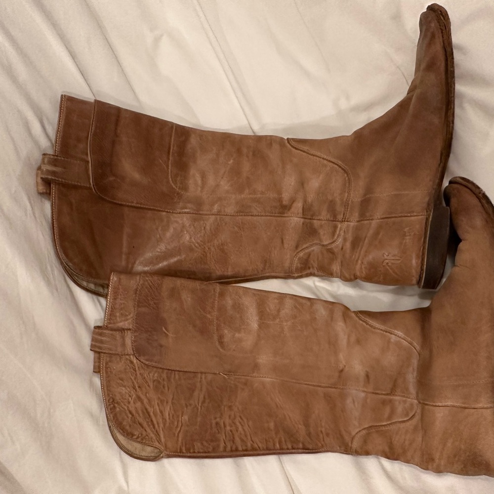 Light brown Frye riding boots